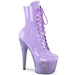 Ankle schnürboots 18 cm BEJ-1020-7 boots high heels strass lavendel