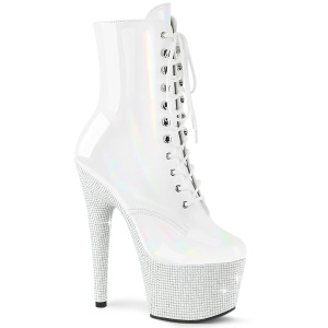 Ankle schnürboots 18 cm BEJ-1020-7 boots high heels strass weiss