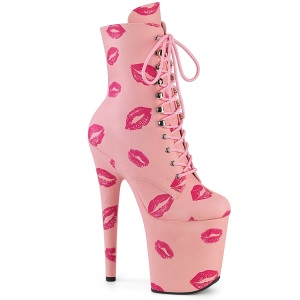 Ankle schnürboots 20 cm FLAMINGO-1020KISSES boots high heels rosa