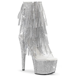 BEJ-1017RSF-7 - 18 cm pleaser high heels ankle boots strass transparent