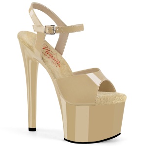 Beige 18 cm PASSION-709 pleaser sandaletten mit stiletto absatz