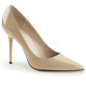 Beige Lack 10 cm CLASSIQUE-20 High Heels Pumps für Männer