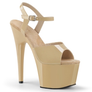 Beige Lack 18 cm ADORE-709 Plateau High Heels