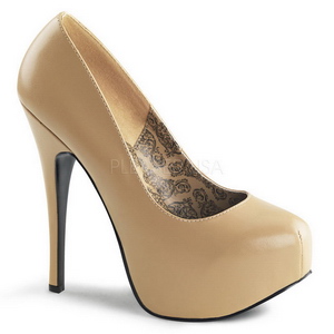 Beige Matt 14,5 cm Burlesque BORDELLO TEEZE-06 Plateau Pumps