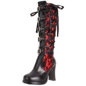 Black 10 cm CRYPTO-106 lolita knee boots goth platform boots