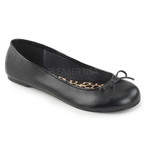 Black Leatherette ANNA-01 big size ballerinas shoes