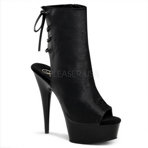 Black Matte 15 cm DELIGHT-1018 Platform Ankle Calf Boots