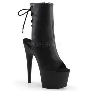 Black Matte 18 cm Pleaser ADORE-1018 Platform Ankle Calf Boots