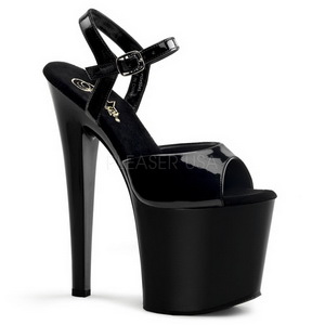 Black Shiny 19 cm Pleaser TABOO-709 High Heels Platform