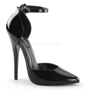 Black Varnished 15 cm DOMINA-402 Pumps with low heels
