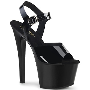 Black high heels 18 cm SKY-308N JELLY-LIKE stretch material platform high heels