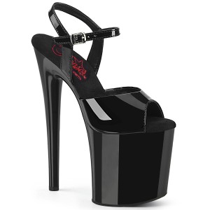 Black sandals platform 20 cm NAUGHTY-809 pleaser high heels sandals