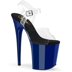 Blau 20 cm FLAMINGO-808 Plateau High Heels