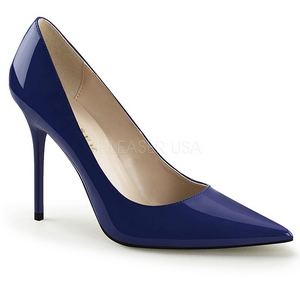 Blau Lack 10 cm CLASSIQUE-20 spitze pumps mit stiletto absatz