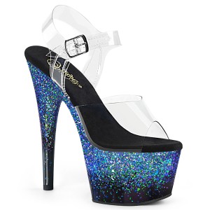 Blau glitter 18 cm ADORE-708SS pole dance high heels schuhe
