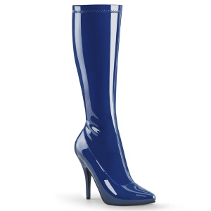 Blaue lackstiefel 13 cm SEDUCE-2000 spitze stiefel mit stiletto absatz