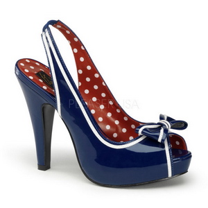 Blue 11,5 cm retro vintage BETTIE-05 Womens Shoes with High Heels