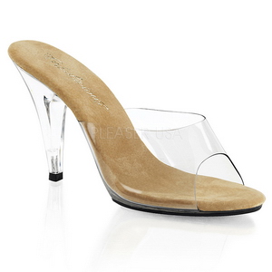 Braun Transparent 11 cm CARESS-401 Damen Mules Schuhe