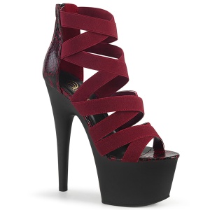 Burgundy elasticated band 18 cm ADORE-748SP pleaser womens shoes