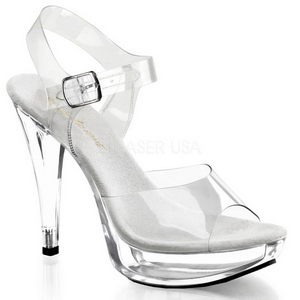 Clear 13 cm COCKTAIL-508 Acrylic Platform High Heeled Sandal