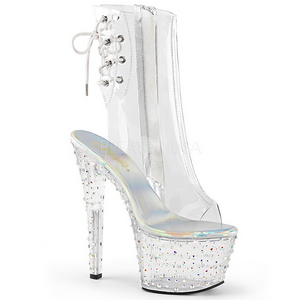 Clear 15 cm STARDANCE-1018C-7 womens platform soled ankle boots