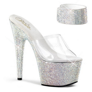 Clear Rhinestone 18 cm BEJEWELED-712RS Platform High Heeled Sandal