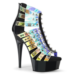 DELIGHT-600-9 - 15 cm platform high heel boots hologram