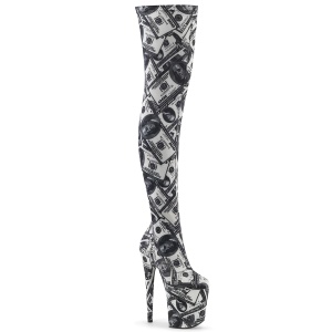 Dollar-Scheine 20 cm FLAMINGO-3000DP exotic poledance overkneestiefel