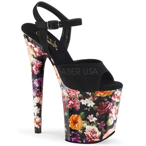 Floral Pattern 20 cm FLAMINGO-809WR Platform High Heels