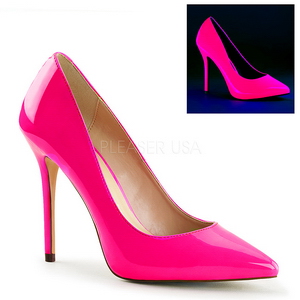 Fuchsia Neon 13 cm AMUSE-20 pointed toe stiletto pumps