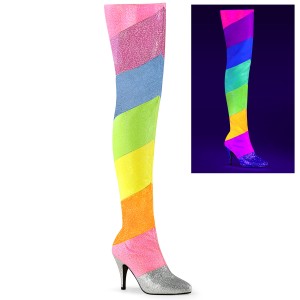 Glitter 10 cm DREAM-3012RBG Overknee Stiefel für Drag Queen