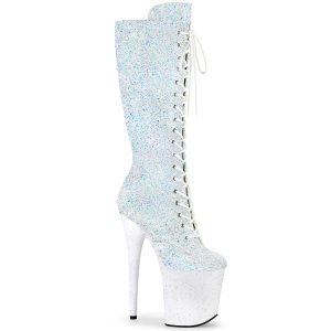 Glitter 20 cm FLAMINGO-2020MG-2-2 schnürstiefel high heels - extreme plateaustiefel