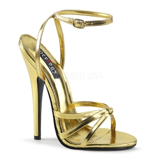 Gold 15 cm Devious DOMINA-108 Sandaletten mit high heels