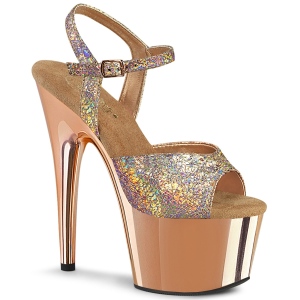 Gold 18 cm ADORE-709HM glitter plateauschuhe high heels