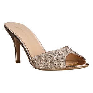 Gold 8,5 cm LUCY-01 glitter pantoletten schuhe damen