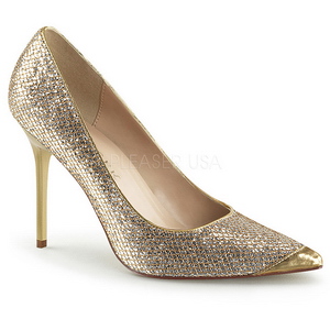 Gold Glitter 10 cm CLASSIQUE-20 grosse grössen stilettos schuhe