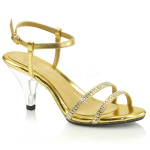 Gold Strasssteinen 8 cm BELLE-316 high heels für männer