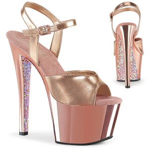 Gold chrome plateau 18 cm SKY-309TTG pleaser high heels