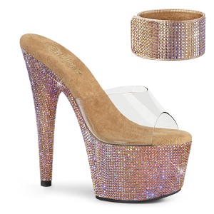 Gold strass 18 cm BEJEWELED-712RS pleaser high heels mit knöchelmanschette