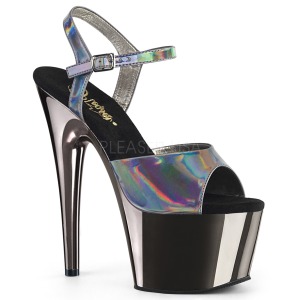 Grau 18 cm ADORE-709HGCH Hologramm plateau high heels