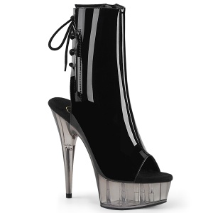 Grau transparent 15 cm DELIGHT-1018T exotic pole dance stiefeletten