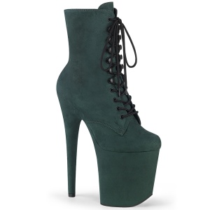 Green faux suede 20 cm FLAMINGO-1020FS2 Pole dancing ankle boots