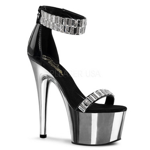 High Heels Glittering Stones 18 cm ADORE-769RS Chrome Platform