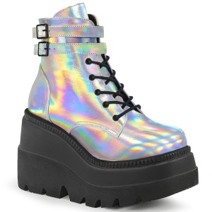 Hologramm 11,5 cm SHAKER-52 plateau stiefeletten - cyberpunk stiefeletten