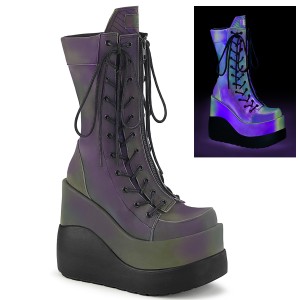 Hologramm 13 cm VOID-118 demonia wedge keilstiefel mit plateau