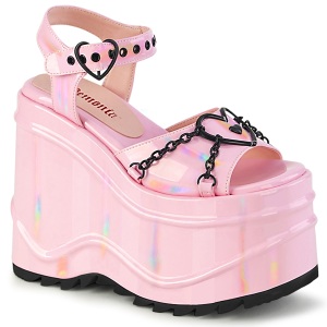 Hologramm 15 cm DemoniaCult WAVE-09 lolita plateau wedge sandaletten