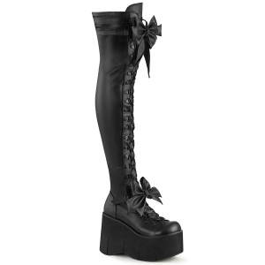 Kunstleder 11,5 cm KERA-303 overknee stiefel mit plateausohle