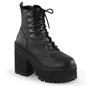 Kunstleder 12 cm ASSAULT-100 gothic lolita stiefeletten plateau