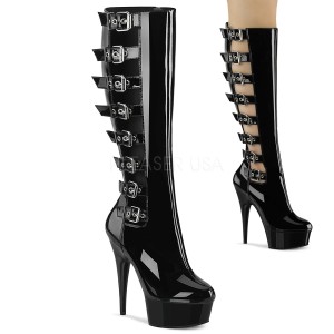 Kunstleder 15 cm DELIGHT-2047 pleaser damenstiefel mit plateau