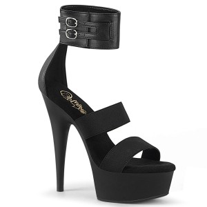 Kunstleder 15 cm DELIGHT-672 pleaser high heels mit knchelriemen